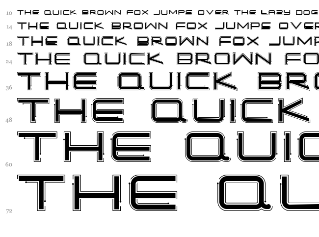 Simple Tech font waterfall